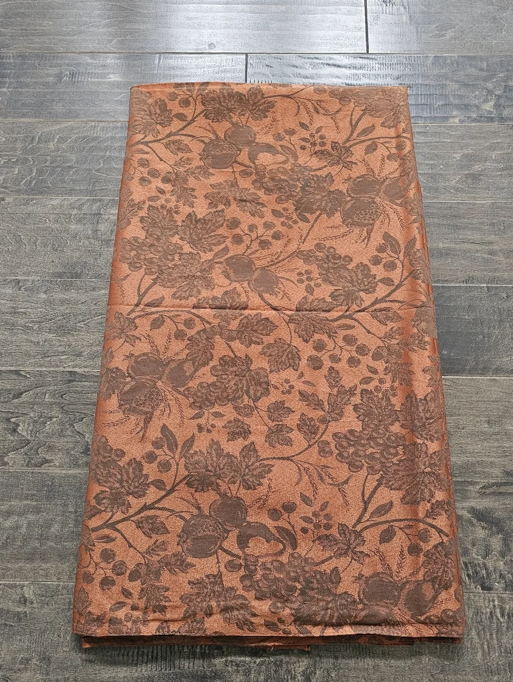 Vintage Lauren Ralph Lauren Campbell Jacquard Rust Copper Rectangular Tablecloth